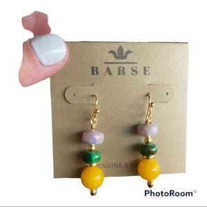 𝅺nwt Barse genuine stone agate & jasper dangle earrings